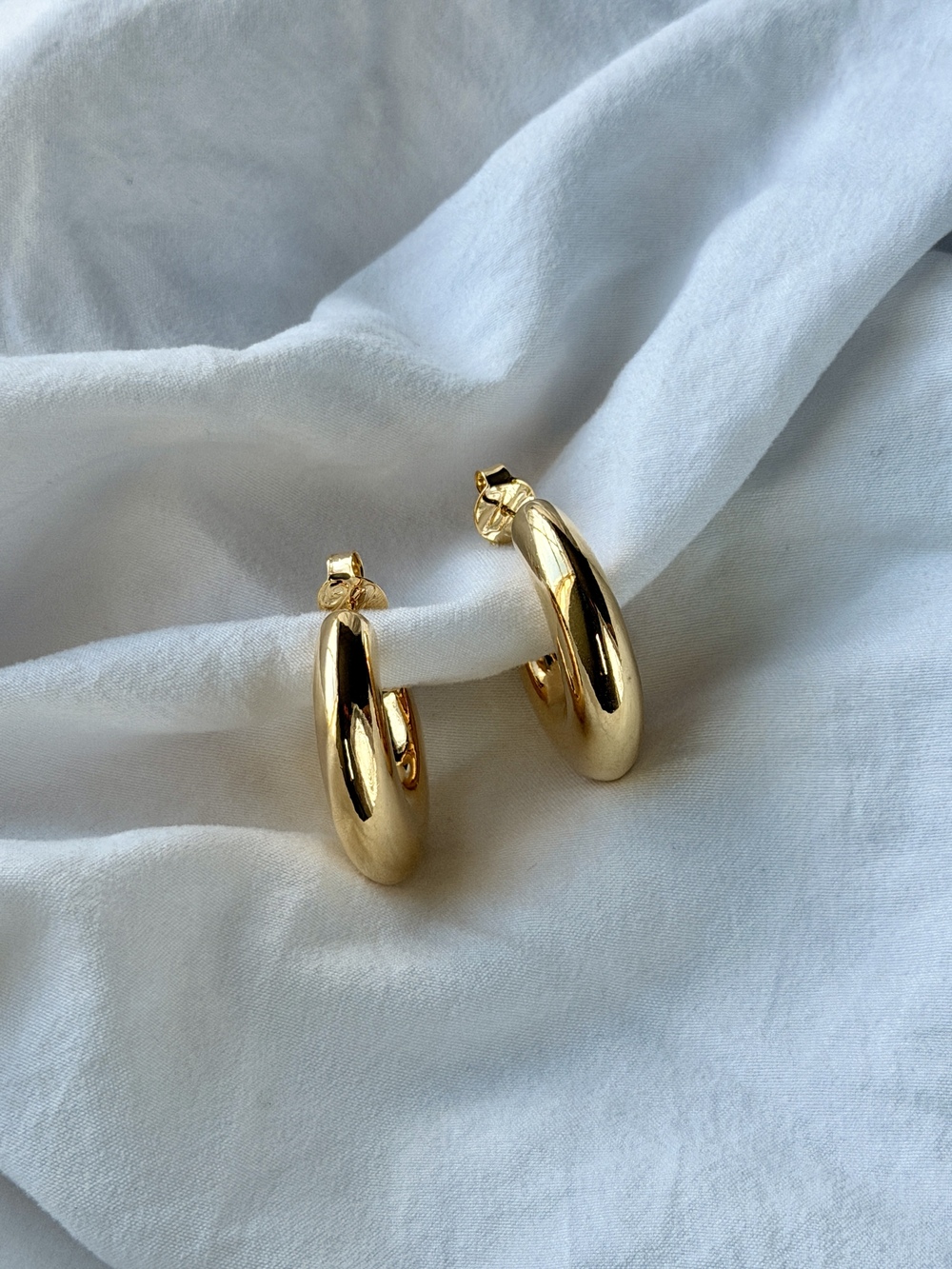 Ballooned Hoops Large 18k Gold Plated Earrings